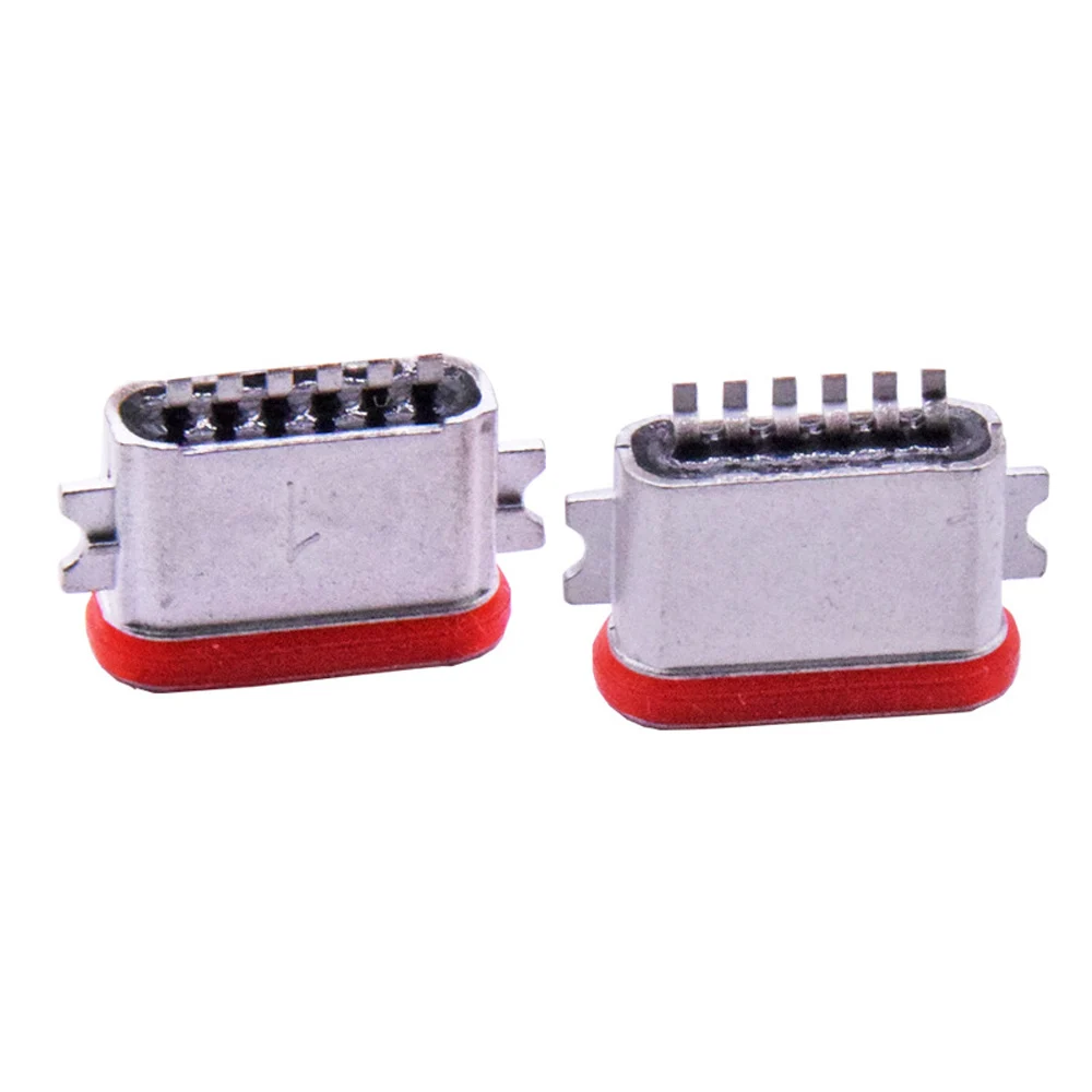 

1-5pcs TYPE C 6Pin 5A UBS 3.1 High Current Female Two-pin Strip Connector Charging Socket Adapter Single-charge Connector Seat