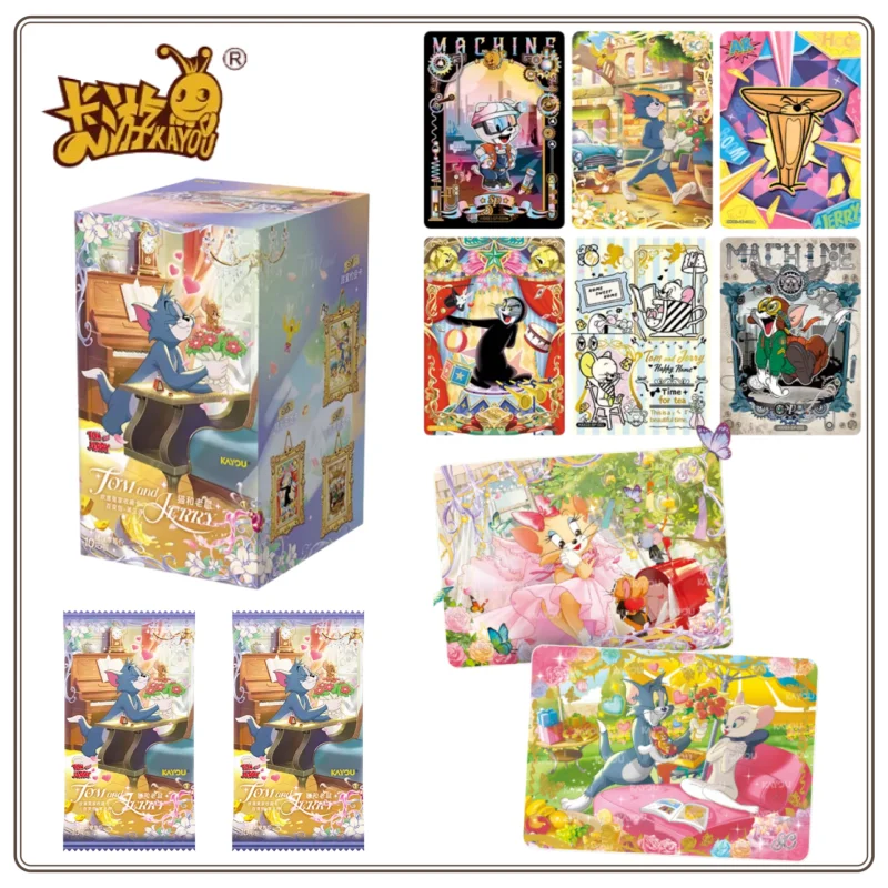 in-stock-kayou-tom-and-jerry-happy-enemy-collection-card-versatile-pack-3-bullets-genuine-anime-peripheral-cards-original