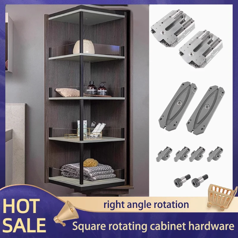 

Side Corner Rotating Cabinet 180 Degree Hidden Rotating Cabinet Hardware Accessories Rotating Storage Cabinet