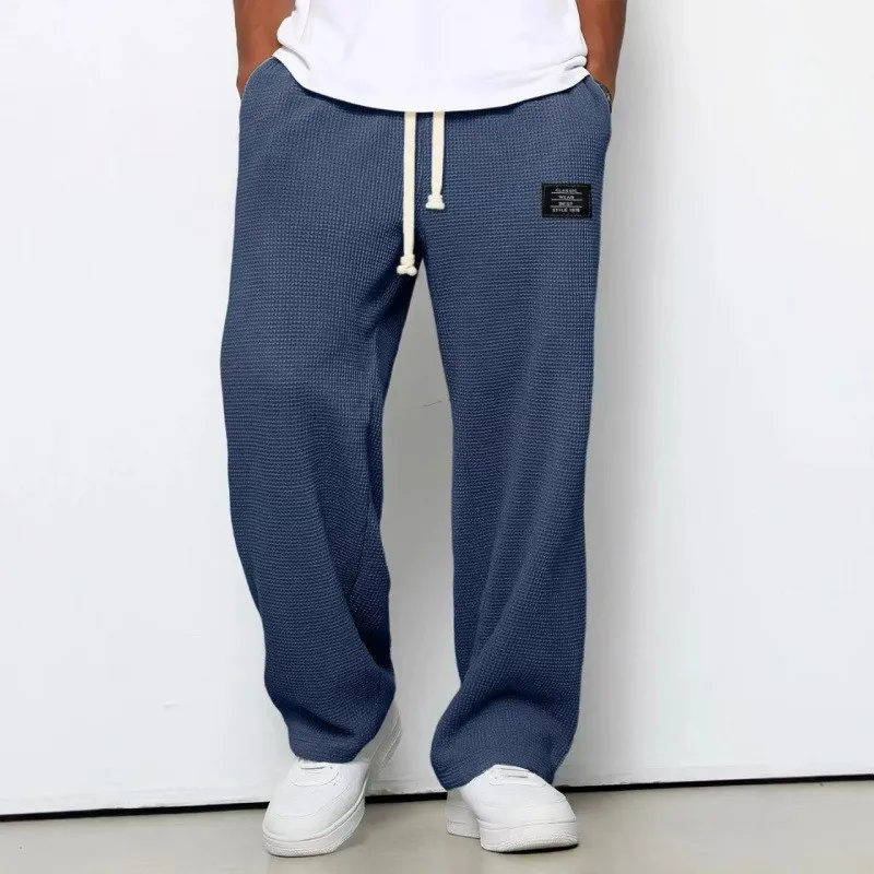 Herren Freizeithose Trend Gerades Bein Weites Bein Laufhose Sportlich Locker und Modisch Vielseitig Einfarbige Hose