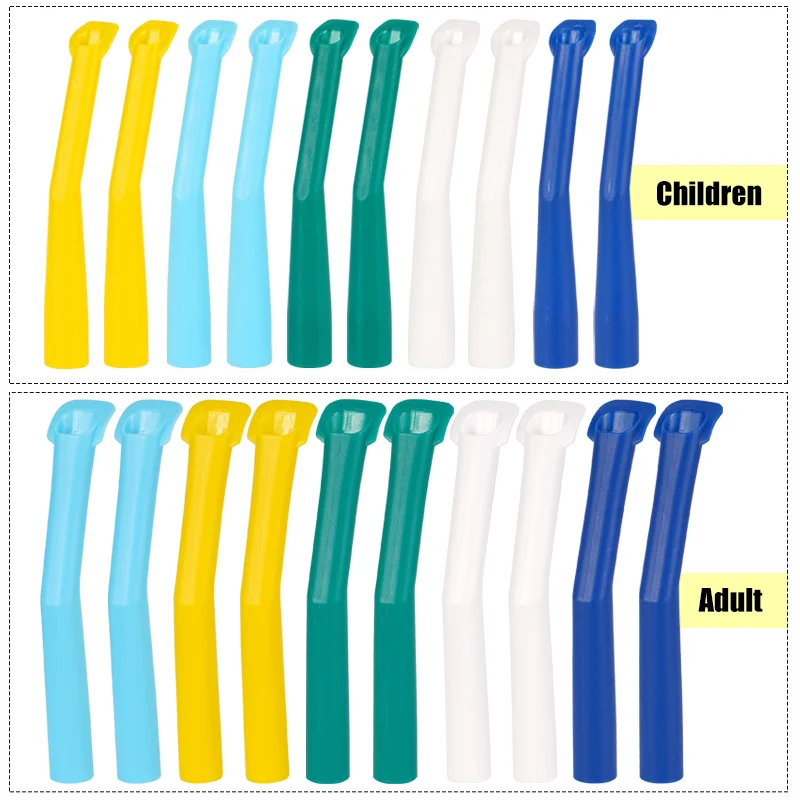 10Pcs Disposable Suction Tips High Volume Evacuator Tips Adult/Children Saliva Ejector Tips 5 Colors
