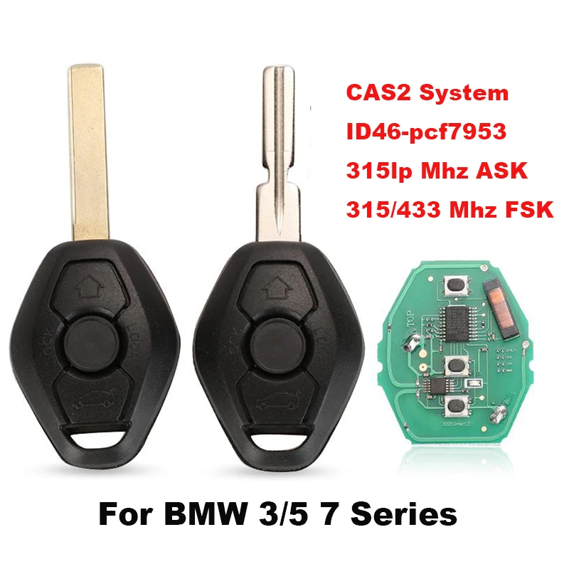 

Jingyuqin автомобильный пульт дистанционного управления для BMW 3/5/7 серии CAS2 System 315LP/315/433/868 МГц ASK FSK ID46 чип HU58 HU92 лезвие