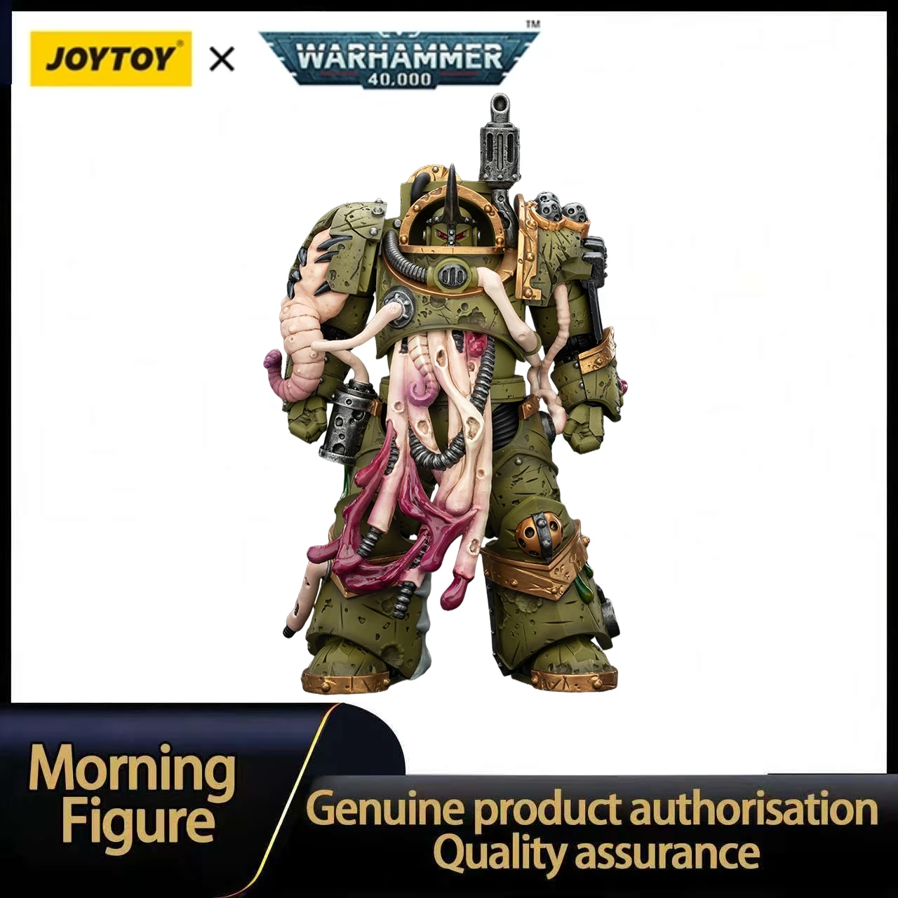 

In Stock JOYTOY Warhammer 40K Death Guard Blightlord Terminator 2 with Flail Of Corruption 1/18 Action Figure Model Collection