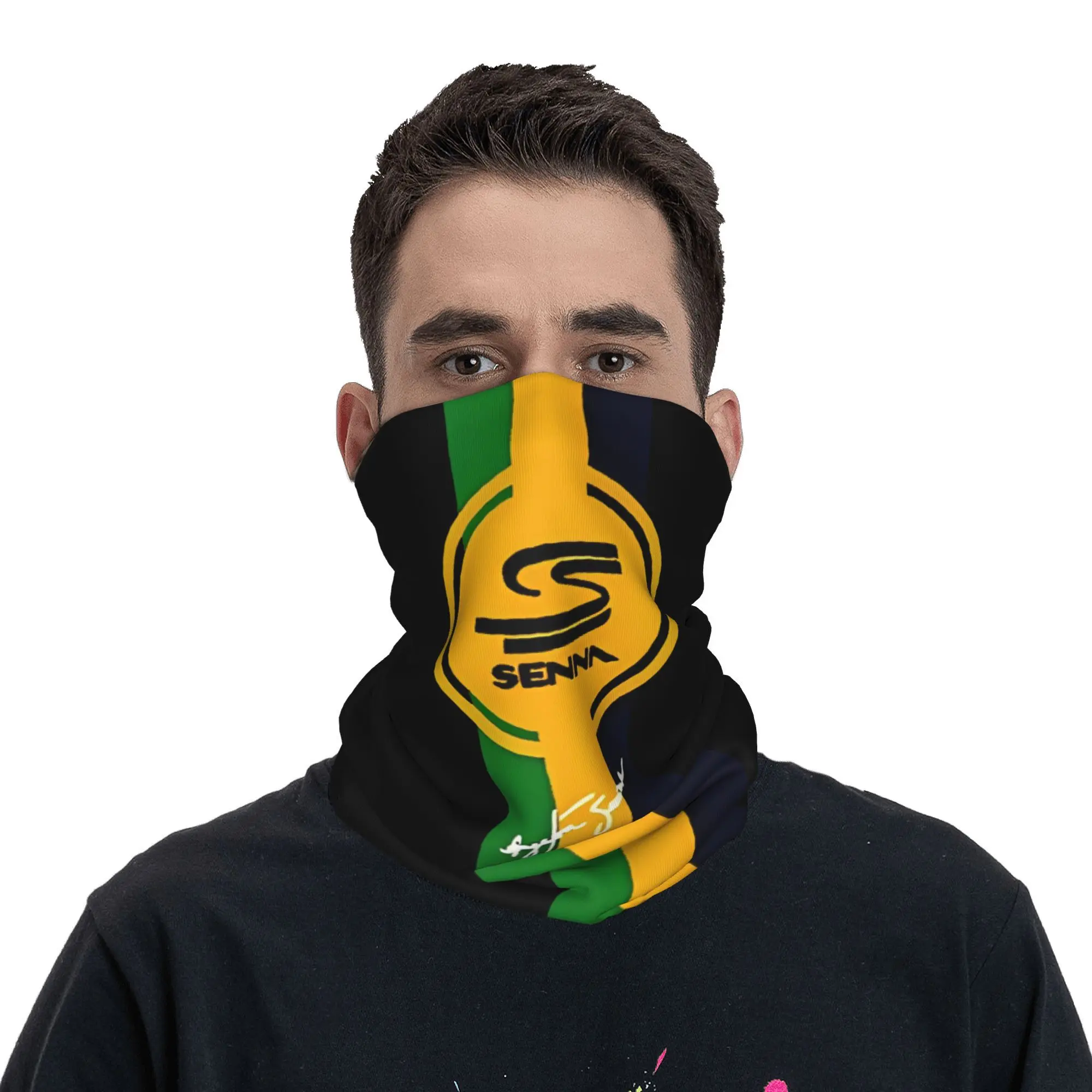 Ayrton Senna Motorsport Bandana Neck Cover Printed  Mask Scarf Multifunctional Headwear Hiking for Men Women Adult Breathable