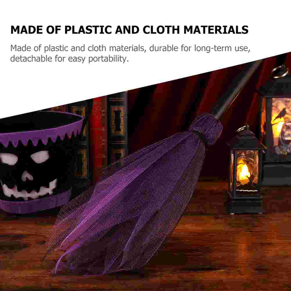 Witch Broom Prom Decor Halloween Prop Masquerade Ball Decorations Hanging Kids Costume Broomstick