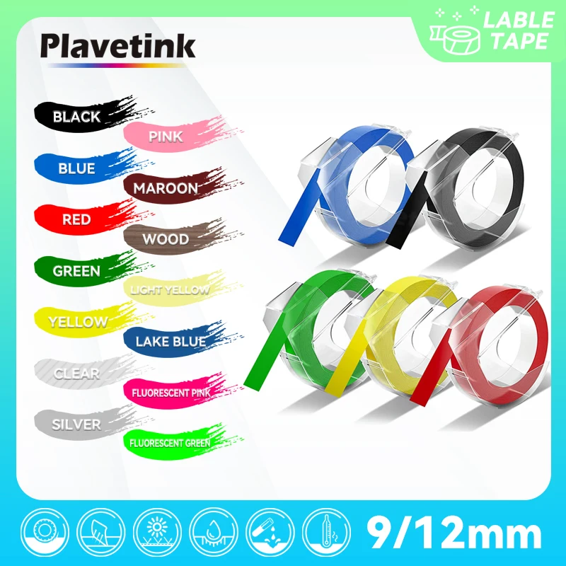 

PLAVETINK 1PK подходит для Dymo 3D ленты для этикеток, многоцветная печать для этикеток, принтер для печати этикеток Dymo Motex E101