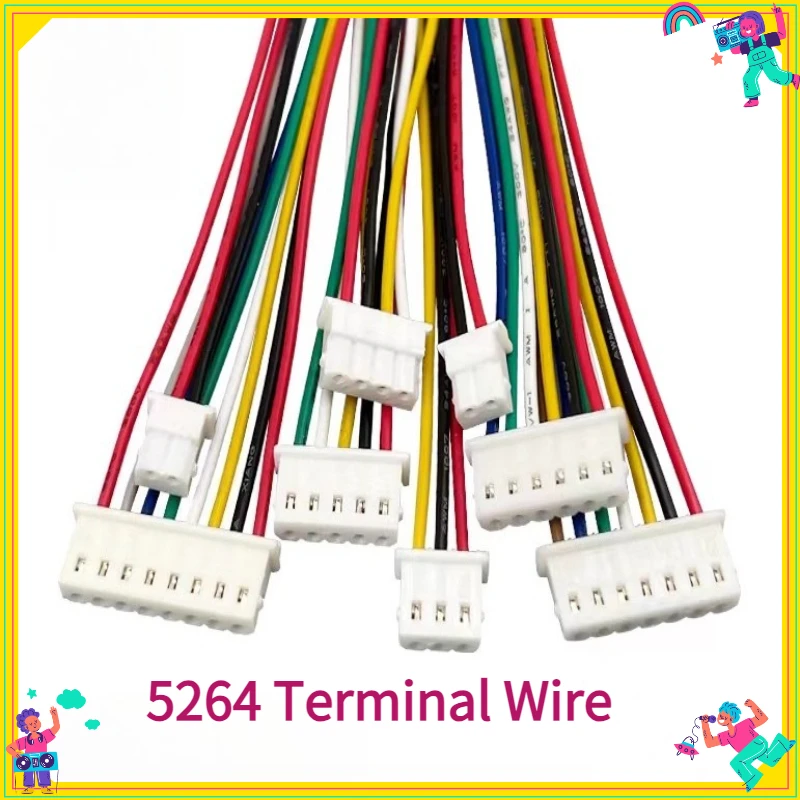 

10PCS 5264 Terminal Line Spacing 2.5mm Electronic Wire 26awg Single Head Connection Wire 100/150/200/300mm 2p 3p 4p 5p 6p