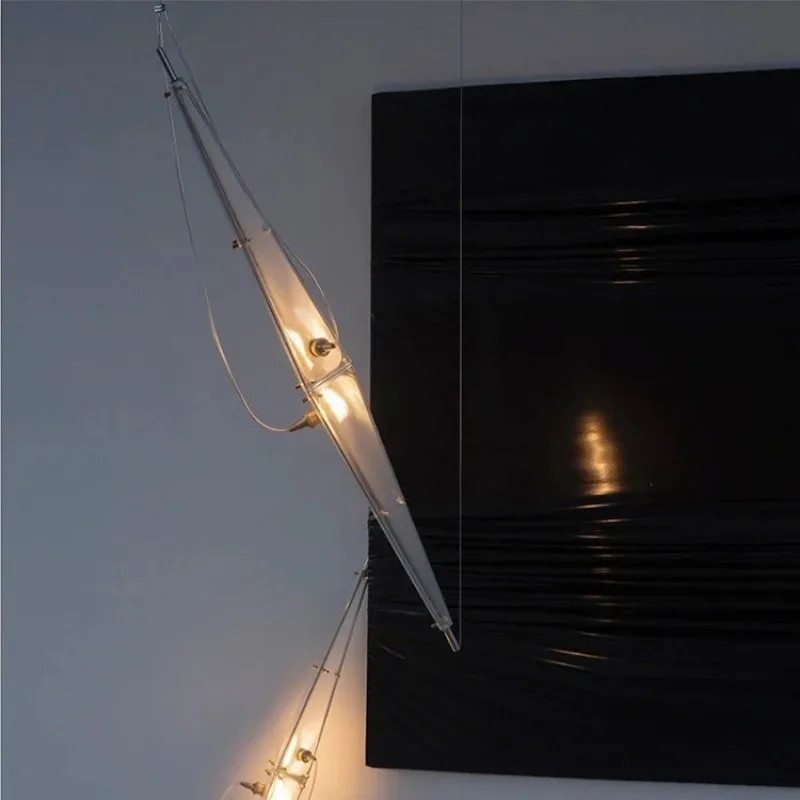 Restaurant chandelier, modern minimalist designer industrial style loft staircase bar glass