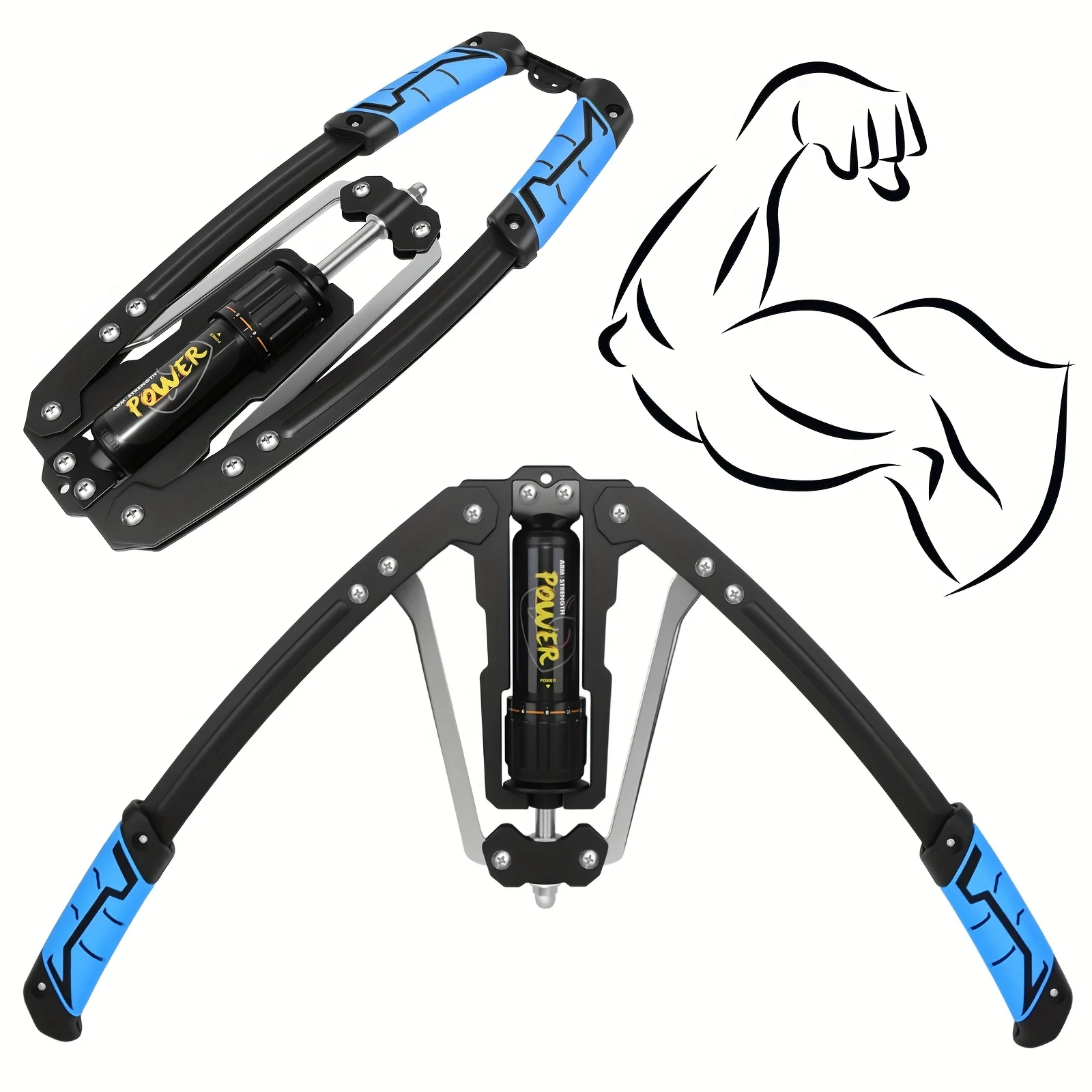 Power Twister Armtrainer einstellbar 10-200kg Brust Expander tragbares Fitnessgerät für Damen und Herren Ganzkörper Muskel Trainer Zuhause Büro Reise Bodybuilding Training