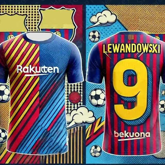 

2025 New Mens 3D Designed Design Football Jersey Spanish Characteristic Football T-Shirt LEWANDOWSKIs Special Football Kit Tees