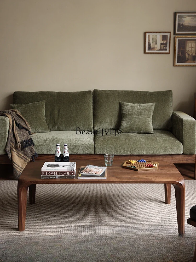 

FG44North America Black Walnut Wooden Tea Table Living Room Nordic Solid Wood Tea Table Simple Modern