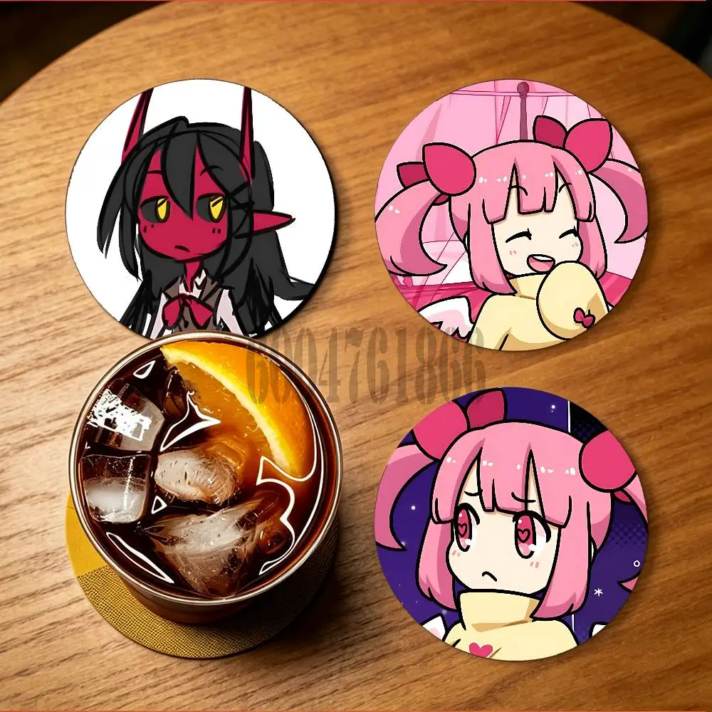 C-Contract Demon Wooden Cup Mat Cappuccino Vodka Juice Water Coaster for Flower Shop