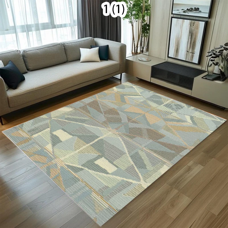 Vintage Brick Print Rug Soft Non-Slip Washable Area Carpet, Modern Retro Geometric Floor Mat for Living Room Bedroom and Office