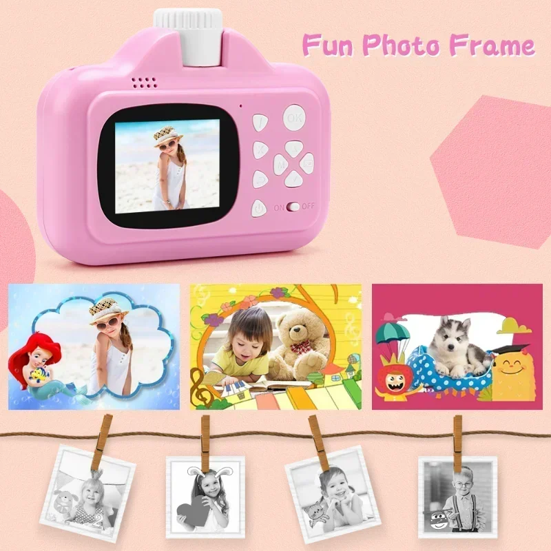 Macchina fotografica per bambini WIFI Stampa istantanea wireless Telecamera HD 1080P Stampante termica Stampante per telefono Attrezzatura da 32 GB Fotocamera digitale per Ch