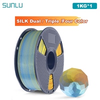 SUNLU 1KG SILK /Dual / Triple /Four Color 3D Printer Filament 1.75mm 1000g Spool (2.2lbs) Neatly Filament Fit Most FDM Printer