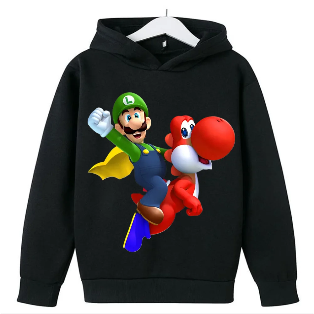 Nowe bluzy Super Marios moda dziecięca Baby Boy ubrania Marios Bros bluzy moda dziecięca topy dziewczyny odzież codzienna