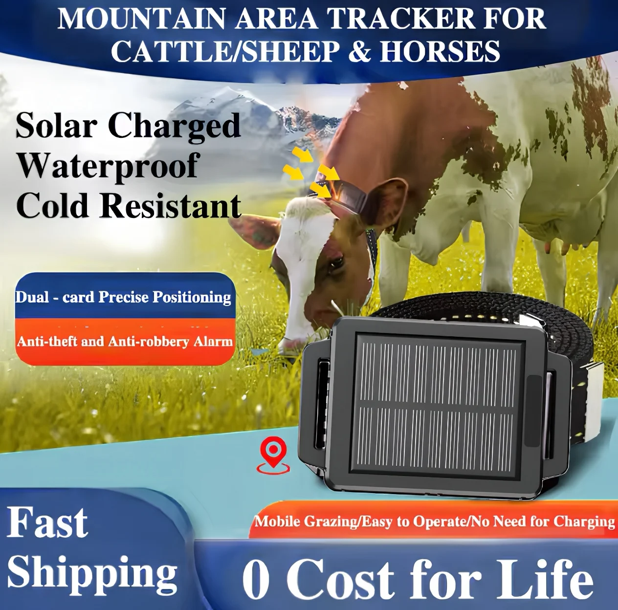 Smart GPS Tracker & Locator For Animals AGPS LBS Equipment With Animal Locator Connector Prevents Loss In Cattle Sheep Pastures