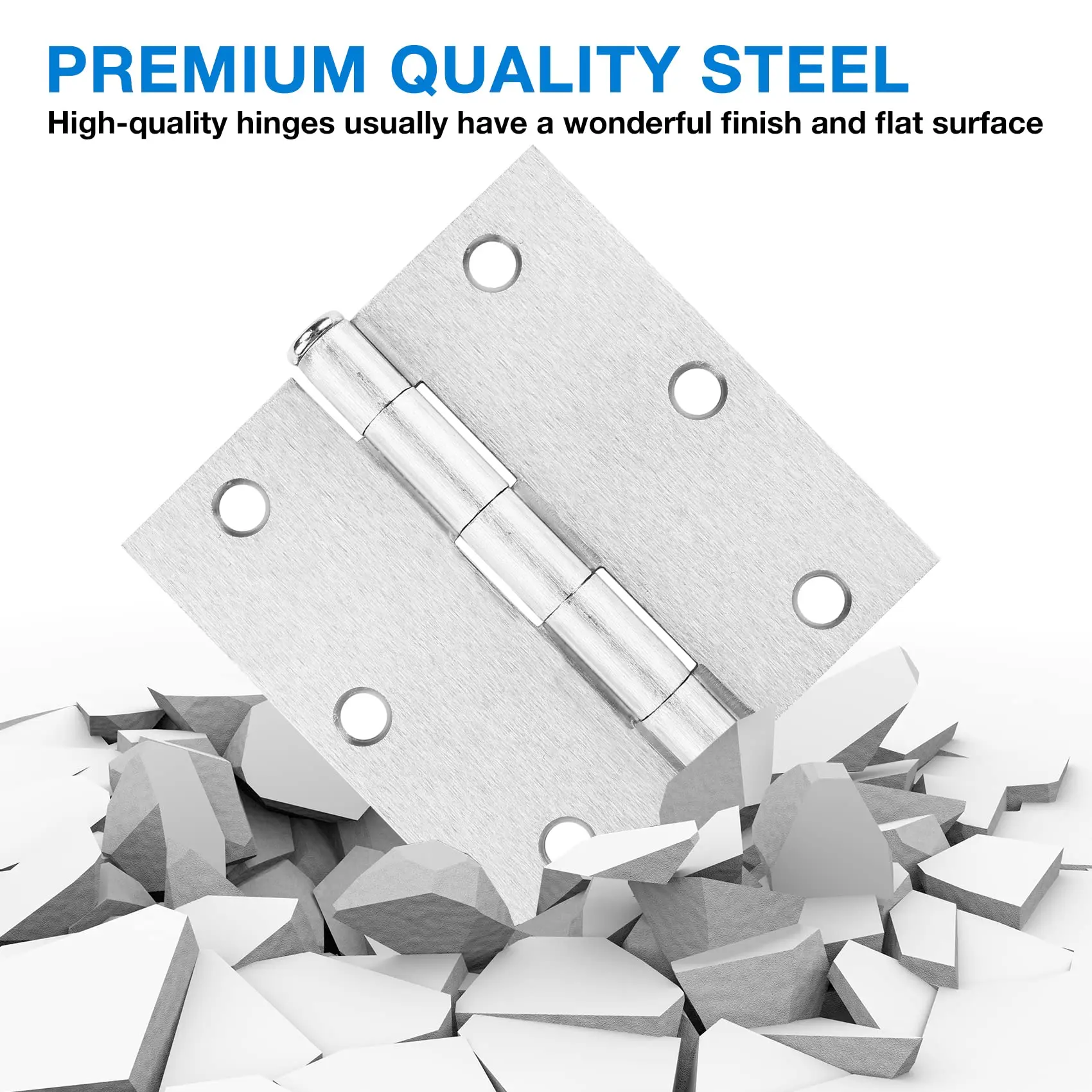 10Pcs Stainless Steel Flat Hinge Cabinet Doors 1.5inch 2inch  3inch 4inch Windows Hinge Wooden Box Sound Suppression Hinge