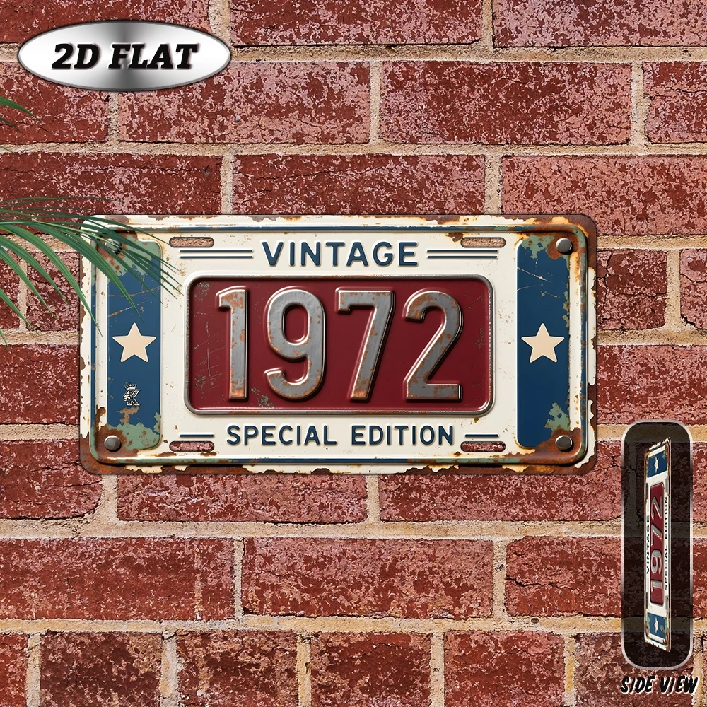2D Flat - 【2D Flat】 2D Flat - [2D Flat] 1pc Vintage Metal Aluminum Sign | 1972 Special Edition, 2D Flat, 12'' × 6'', Retro Home