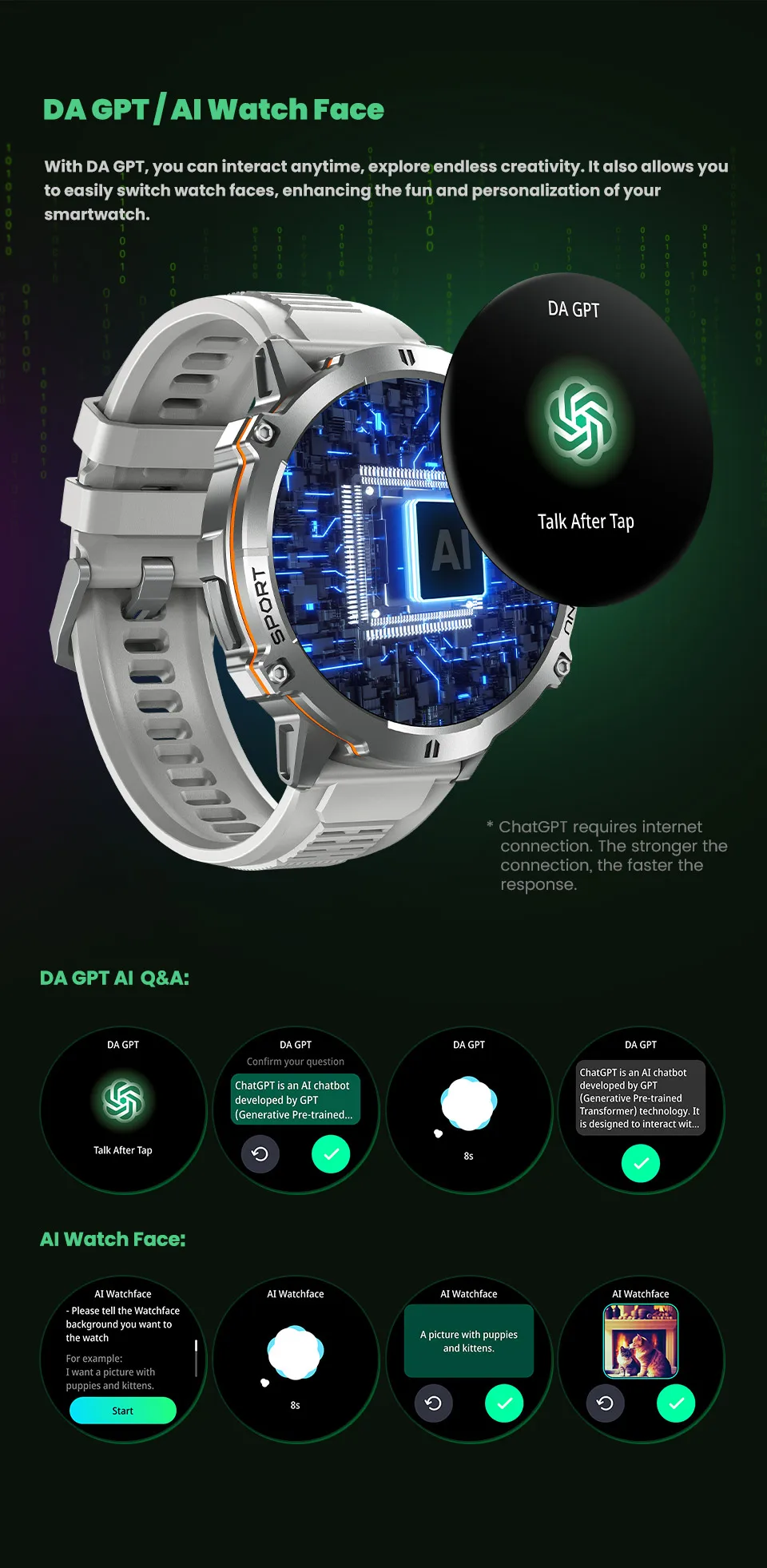 2026 Neue 100M Wasserdichte Schwimm-Smartwatch 1,73'' Großer Bildschirm 1000mAh Akku GPS-Tracker Bluetooth-Anruf Sport-Smart-Armband für Männer – Detail 5