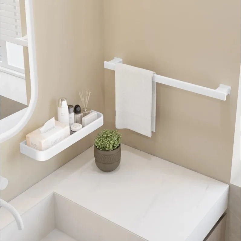 porte-serviettes-mural-en-alliage-d'aluminium-blanc-a-fixer-par-percage-pour-salle-de-bain-barre-simple