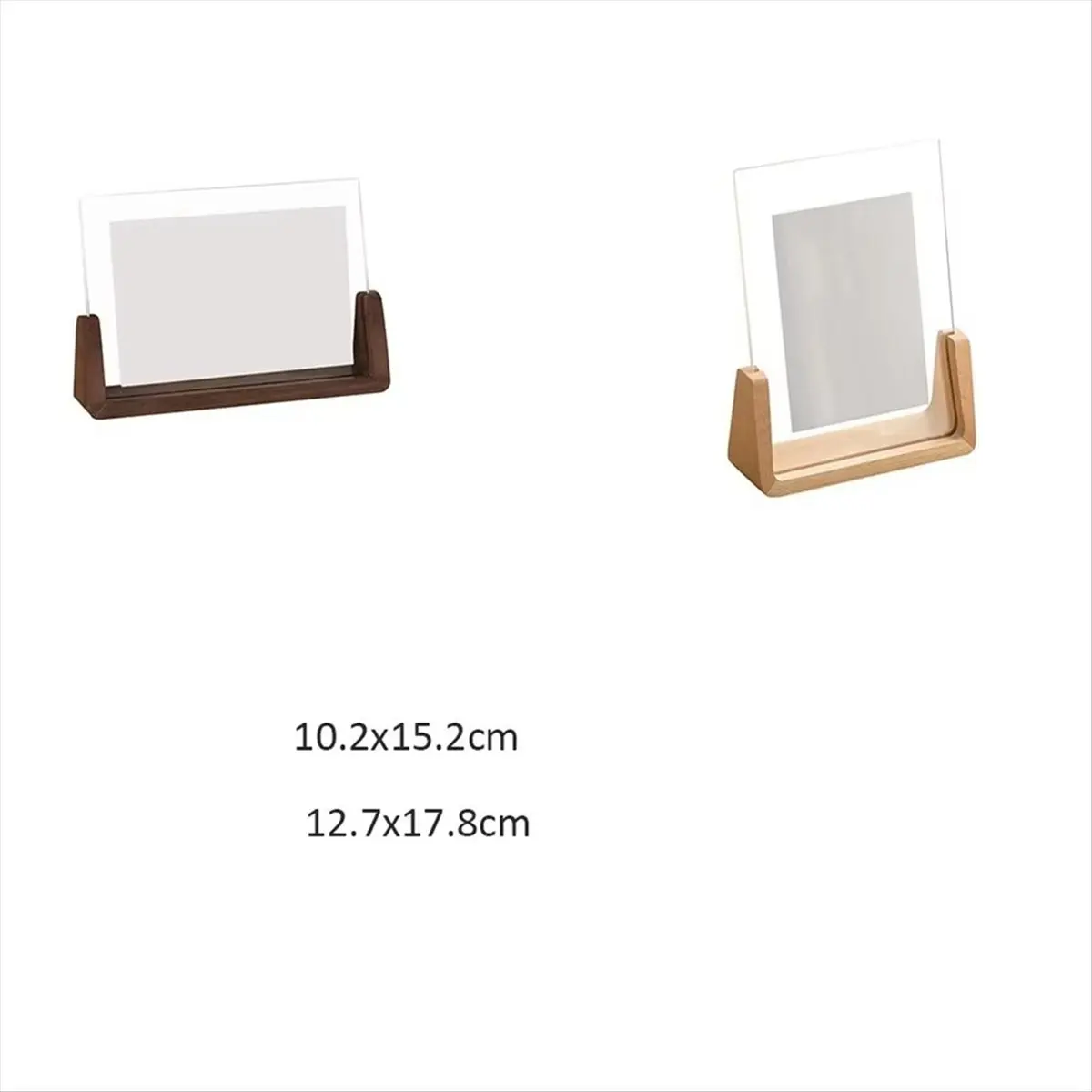 2026 Trend Walnut/Beech Photo Frame Acrylic U Shape Transparent Frame Desktop Wood Wedding Pictures Frame Decor A