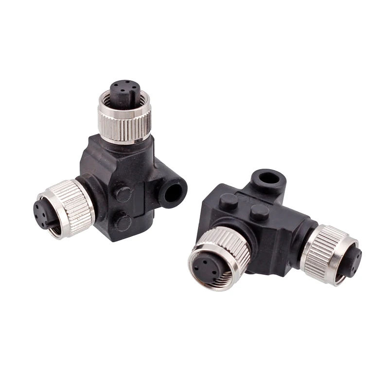 Waterproof M12 3/4/5/8/12 Pin Connector Adapter IP67 1 to 2 Male To Female Y/T/L/-type Plug D-type M12 to M8 B-type Joint Plug