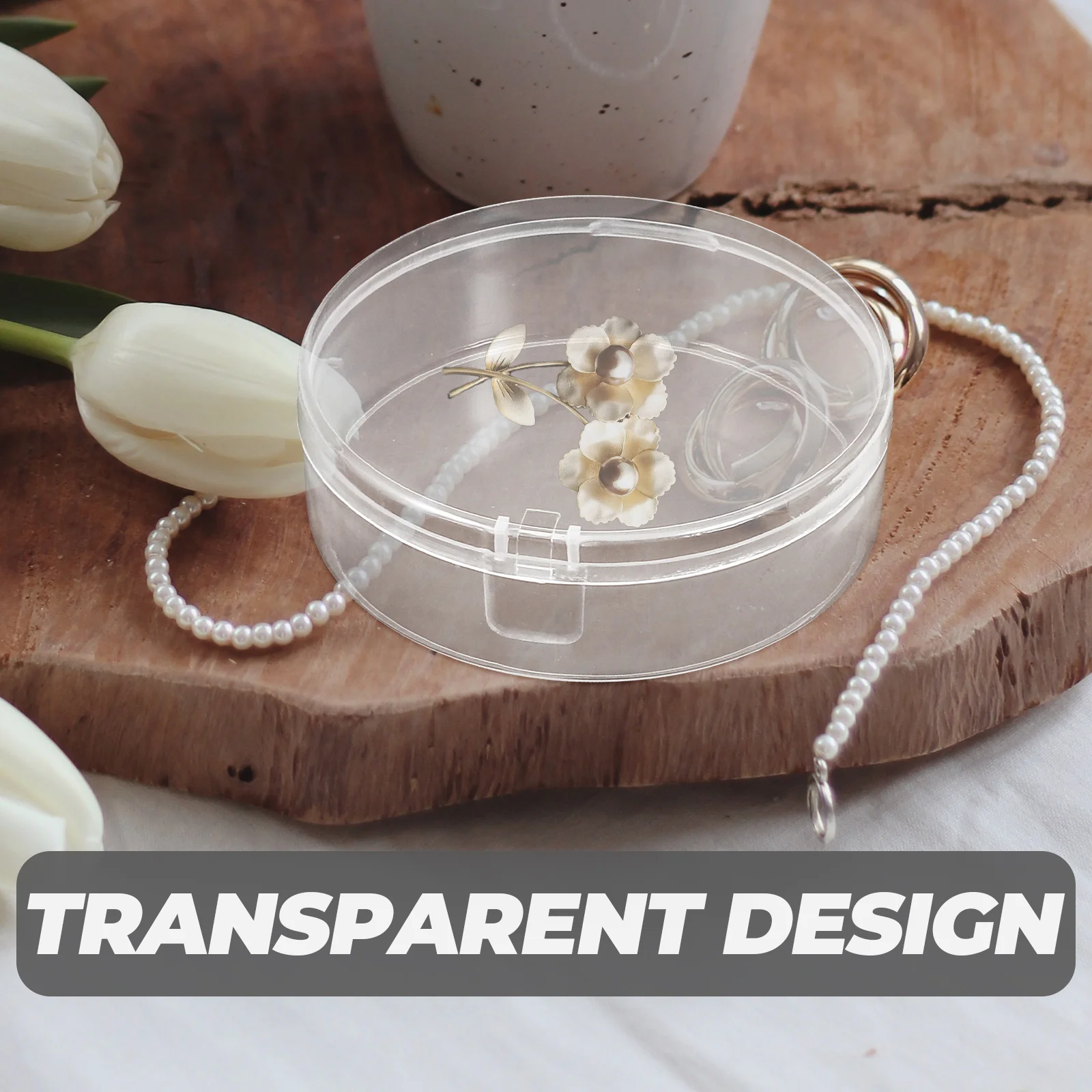 

24 Pcs Jewelry Boxes for Packaging Round Plastic Storage Mini Container Small Parts Organizer
