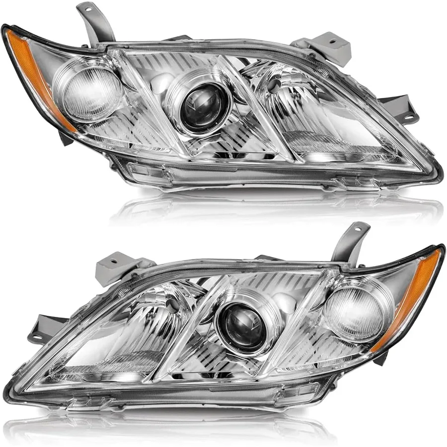 

Фары для Camry 2007 2008 2009, замена фары в сборе, американская версия с хромированным корпусом и прозрачными линзами для улучшенных работ