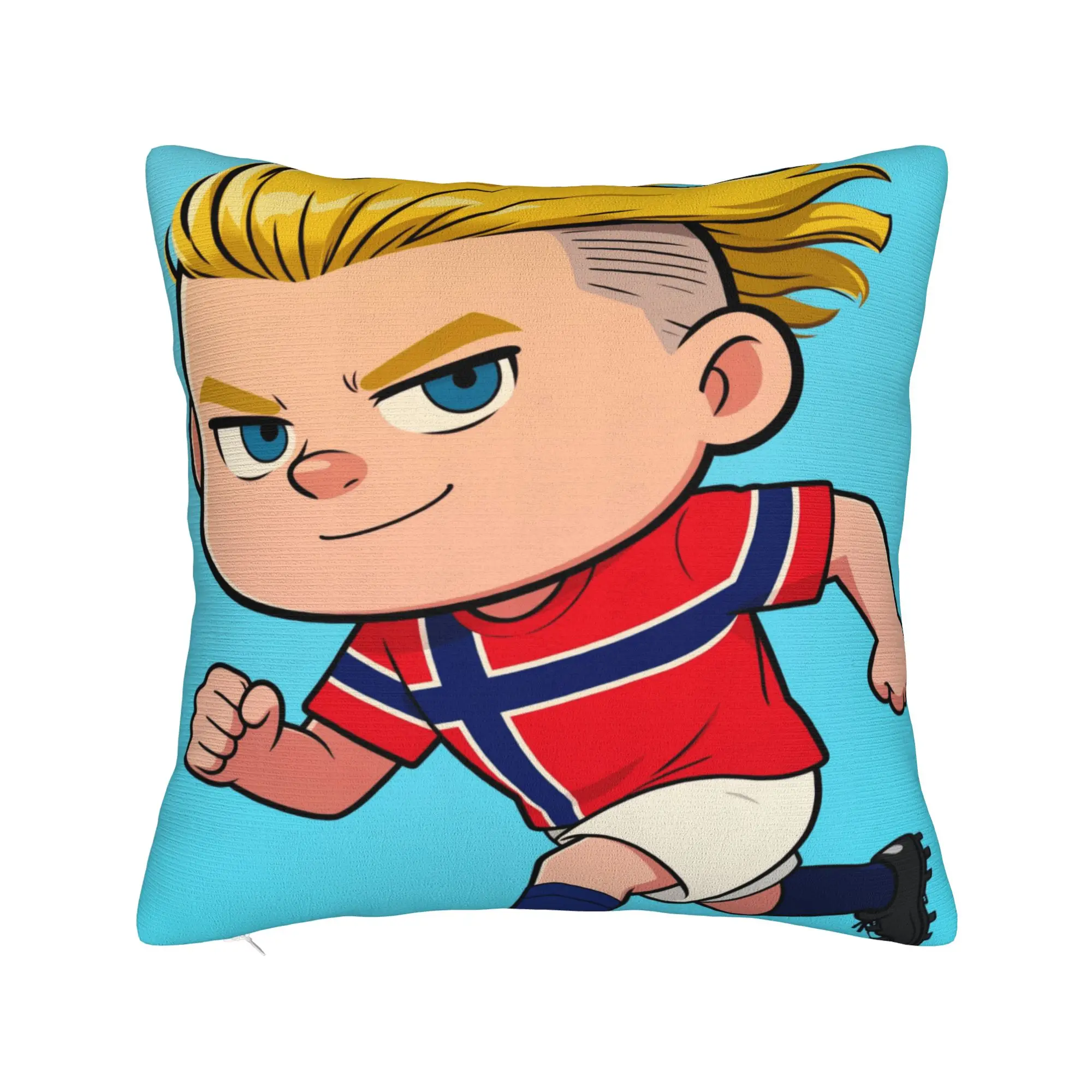 Norway Haaland soccer fan Pillow Case  Retro Trendy Pillow Cover Soft Pillowcases For Sofa Home Decoration