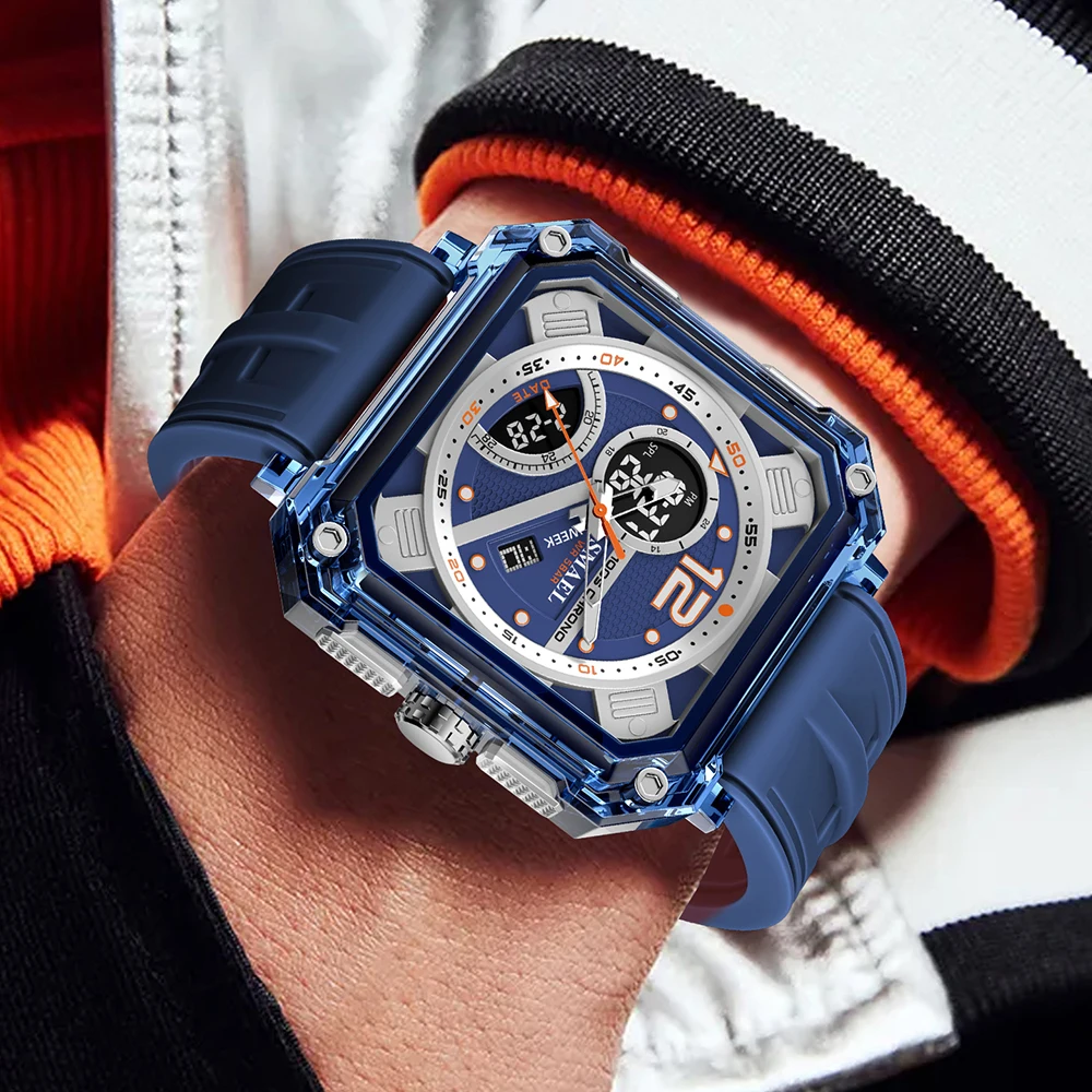 SMAEL Men's Luxury Military Quartz Watch Waterproof LED Display Luminous Alarm Date Electronic Sport Wristwatch Tough for Male