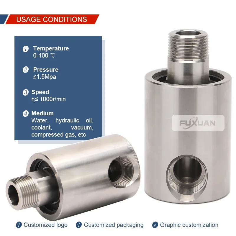 Threaded Connection Swivel Union Stainless Steel High Pressure Water Rotary Joint