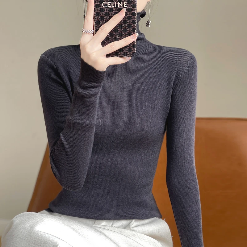 2023 New Cashmere Sweater Women turtleneck  Pullover Long Sleeve Winter Knitted Sweater Warm High Quality Jumper