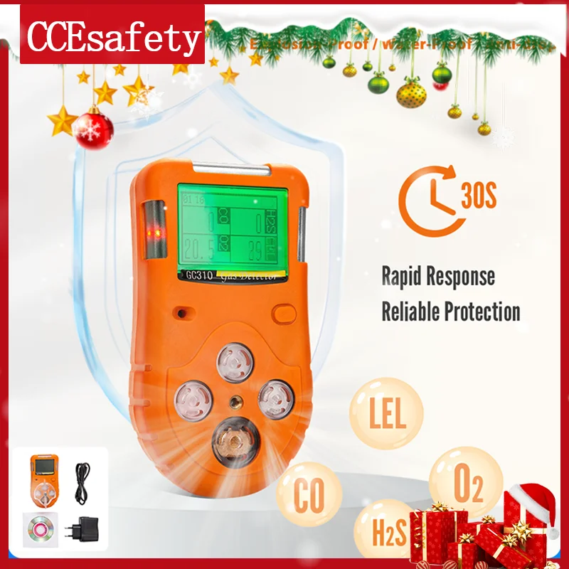 CCEsafety GC310 4 Detector de Gas H2S CO O2 EX Detector de fugas de Gas a prueba de explosiones IP66 para extracción de aceite Gasoducto químico