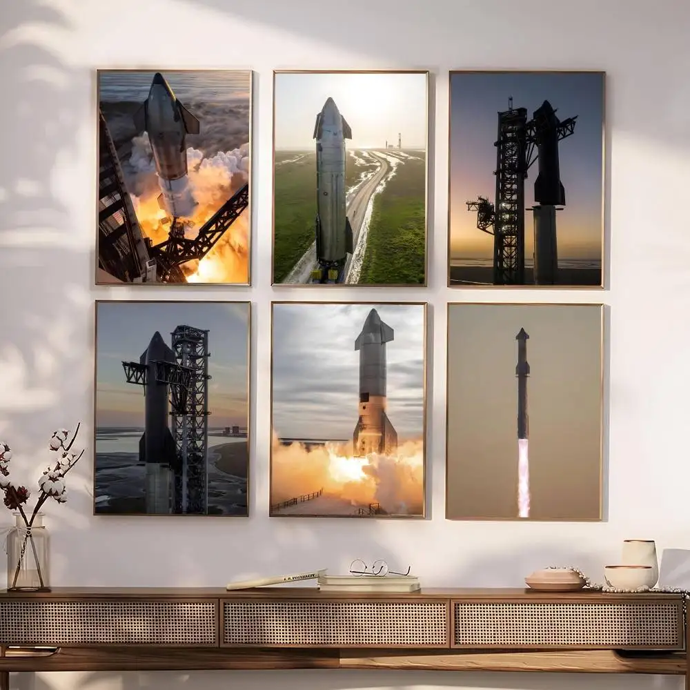 Real Photos Of Spacex Starship Poster Wall Art Printing Waterproof Home Living Bed Room Bar Aesthetic Decor