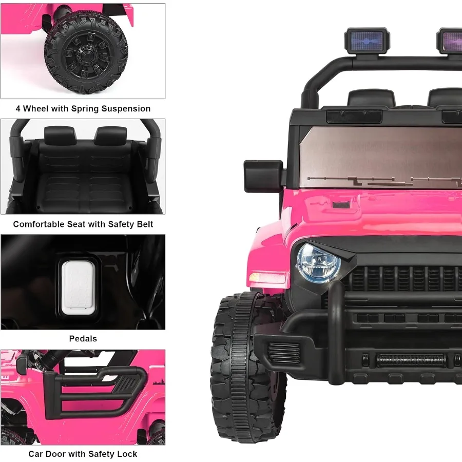 12V電動乗用車、親用リモコン付き、男の子と女の子向けのバッテリー駆動オフロード電動車両