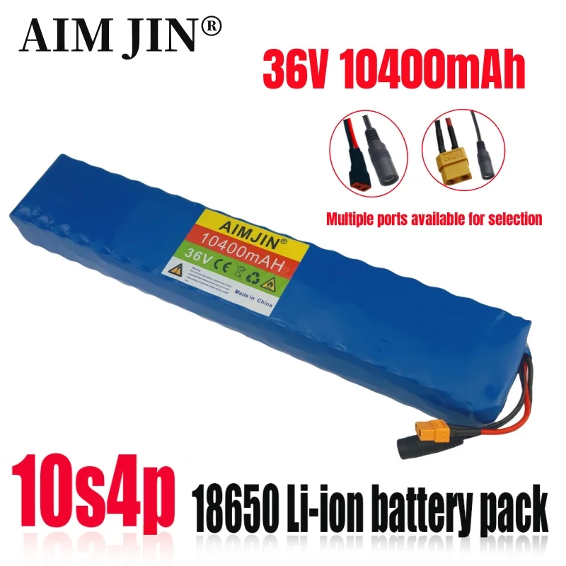 

Original 36V battery 10S4P 10.4Ah battery pack high power battery 42V 10400mAh Ebike electric bike With BMS+42V 2A Charger