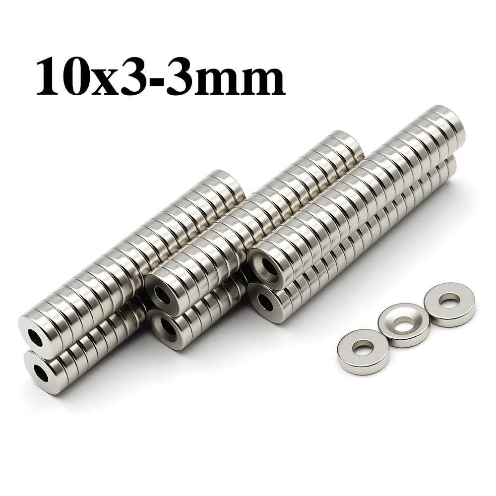 Anti Rust Magnetic Alloy Neodymium Magnet Disc 10x3-3mm Smooth Edge Waterproof for Workshop Use Cabinet Door