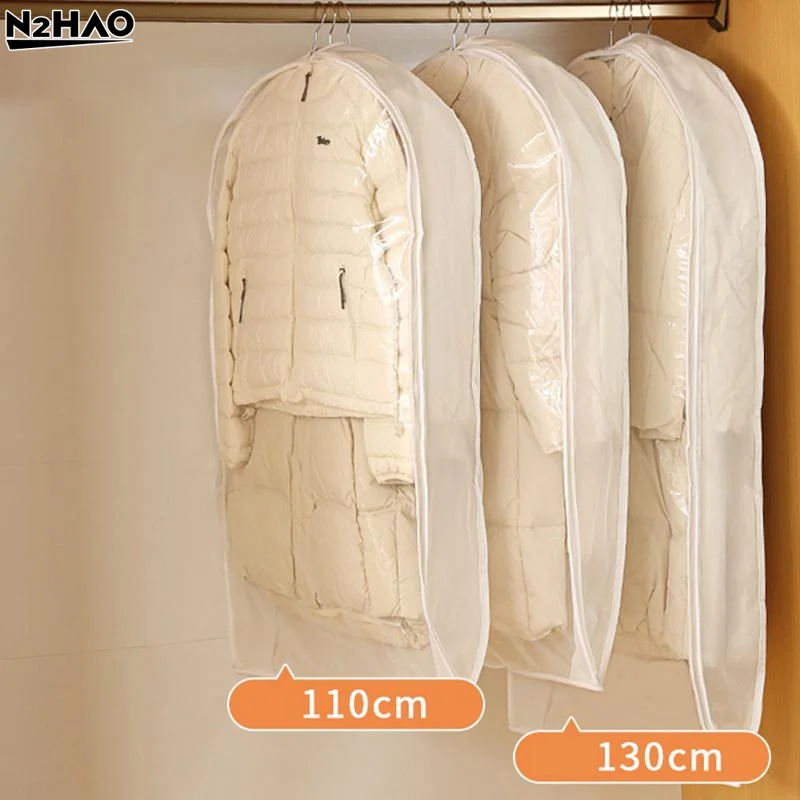 Wardrobe Organizer Bags Down Jacket Air Compression Hanging Bag With Zipper Clothes Dust Cover Bag Save Space Cloth Storage Bag
