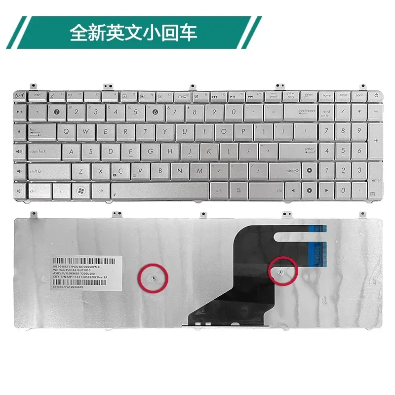 Replacement Laptop Keyboard for ASUS N55 N55S N75S N55SF N55SL N75SF N75 Notebook US Layout Black