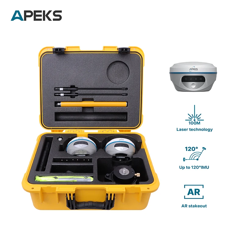 APEKS AP30 1408 Channels CORS/NTRIP 30M Green Laser CS3i Controller Permanent Code GNSS RTK Base Rover IP68 -45~75