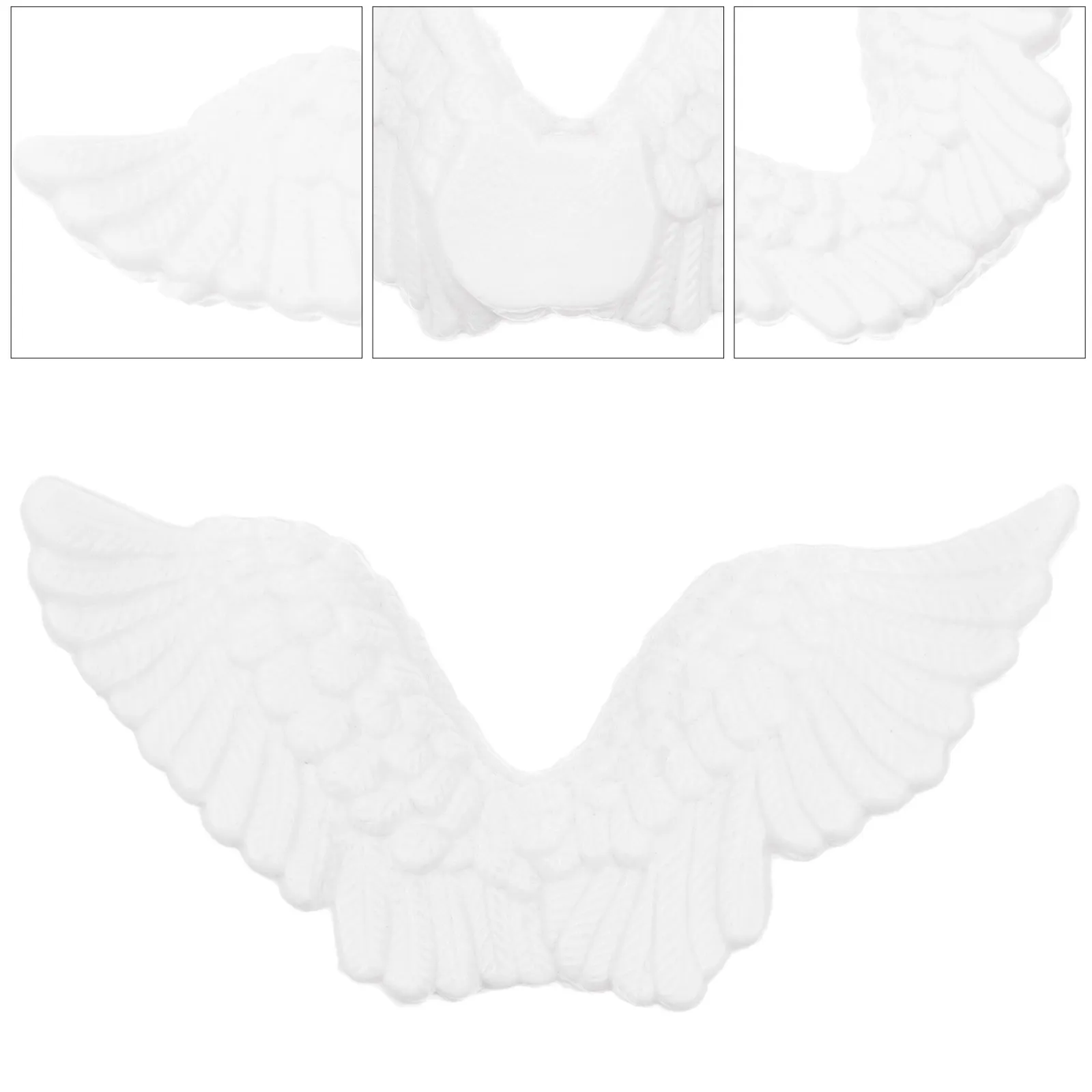 

24pcs Angel Wings Diy Craft Accessories Plastic Unfinished Ornament For Christmas Tree Decor Diy Props White Craft Supply