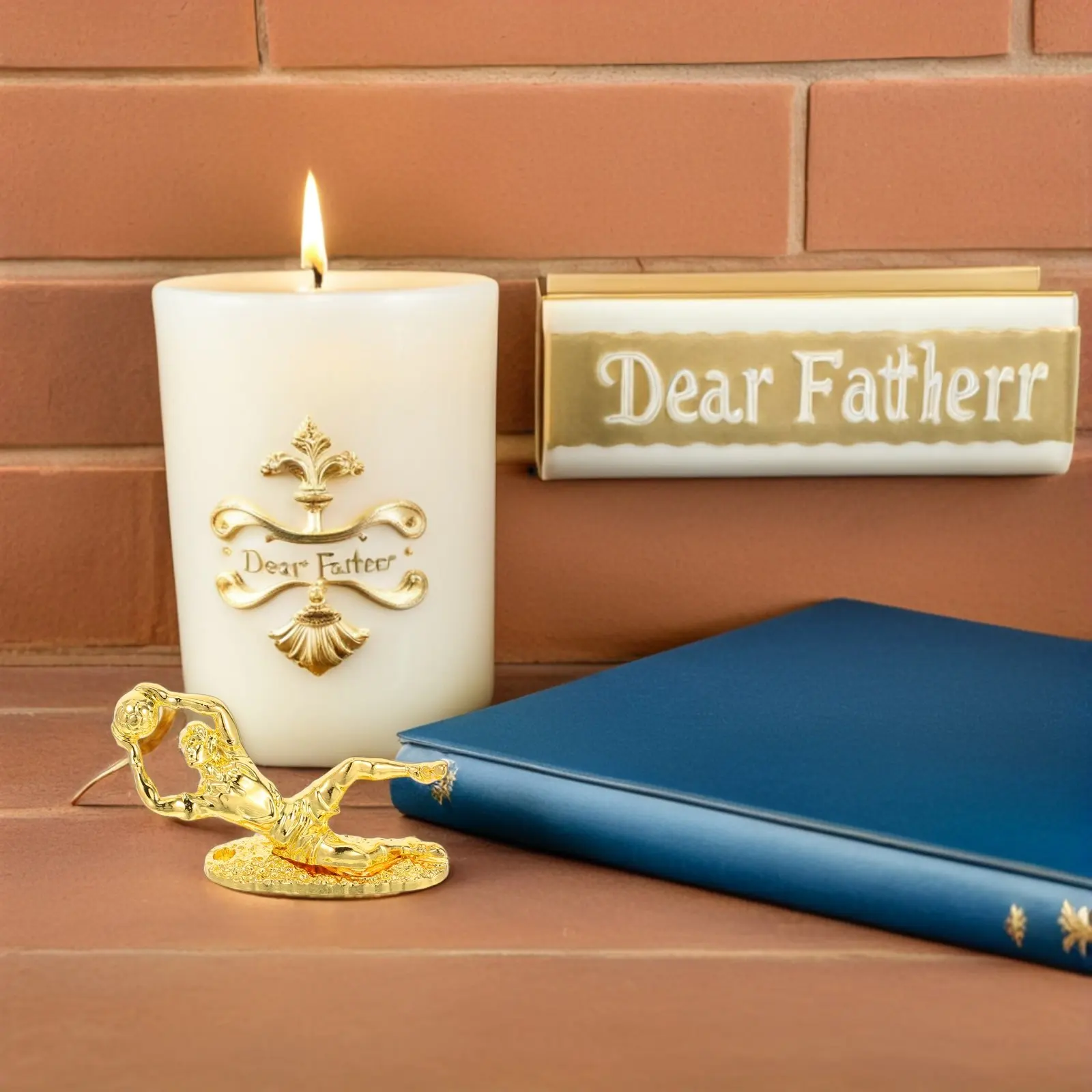 

Набор из 2 миниатюрных футбольных трофеев: позолоченные награды в виде вратарских перчаток для демонстрации на столе или книжной полке, для любителей спорта и соревнований