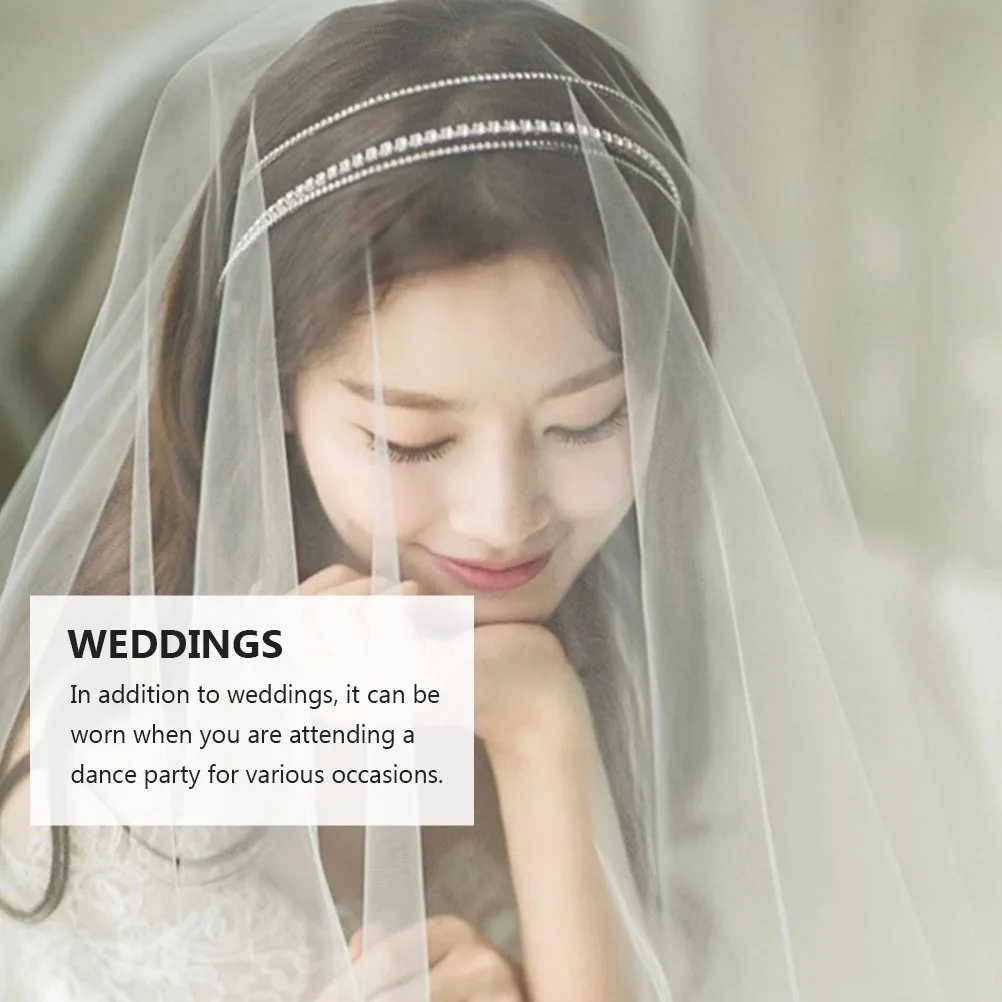 

Rhinestone Hair Band Women Headdress Bridal Hair Accessories Wedding Dance Party Hoop Hairbands Lightweight Comfortable Size