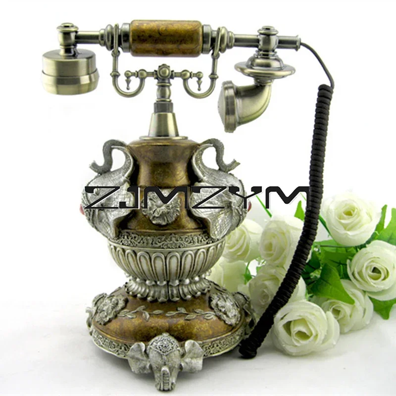 Retro Vintage Telephone Landline Phone Desktop Corded Fixed Telephone Old Phone for Home Office Hotel Decoratioin