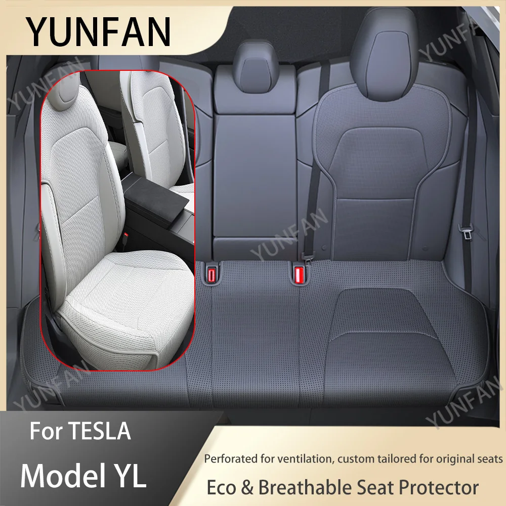 Wear Resistant Breathable PU Seat Cushion Set Split Single Seat & Back Protector Pad for Tesla Model Y YL Juniper 2025 Plus