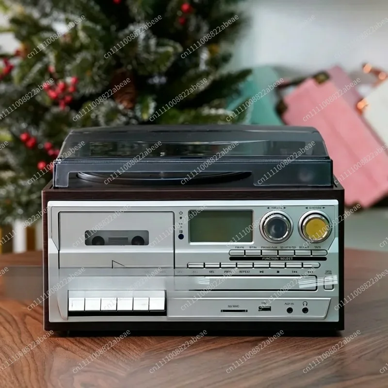 Retro Vinyl Record Player Vintage Storage Tape Machine FM/AM Radio Desktop Multifunctional Bluetooth Speaker