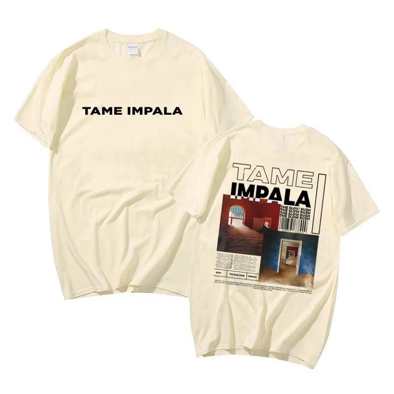 Tame Impala The Slow Rush Double Sided Print T-shirt Men\'s Lndie Pop Rock Music T Shirts Tops Men Women Vintage Oversized Tshirt