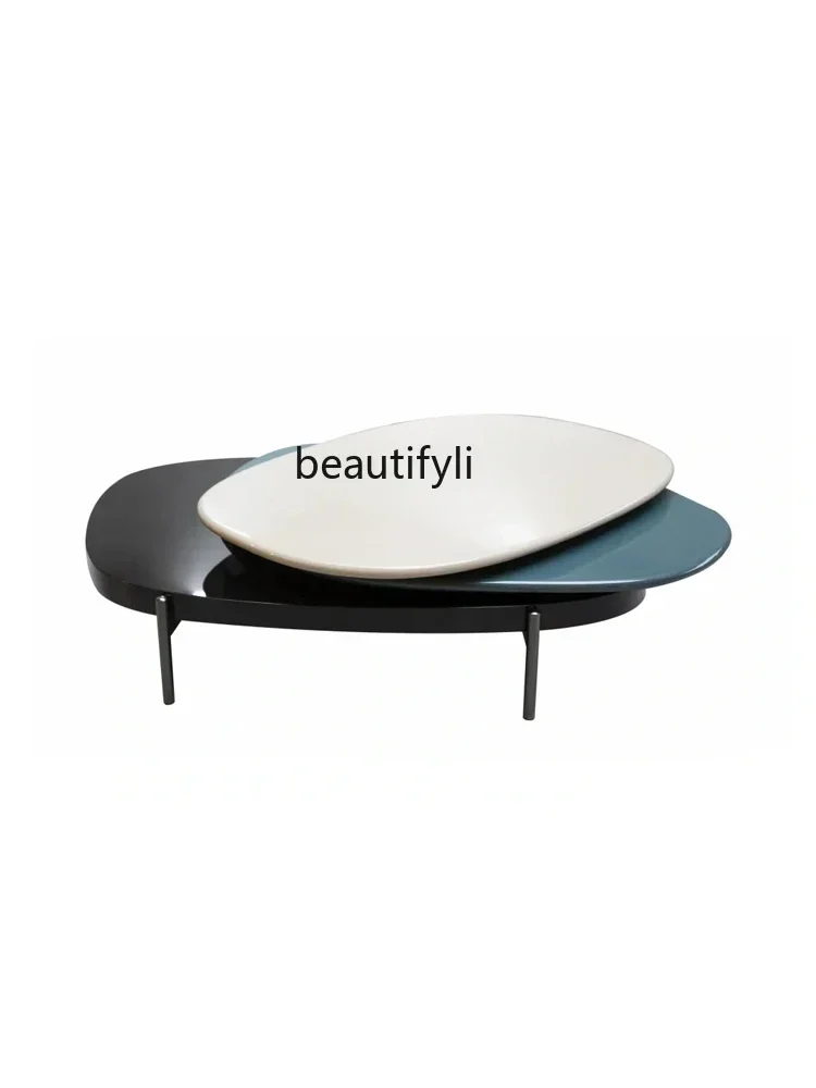 

Italian minimalist, living room rotating household coffee table size light luxury, tea table