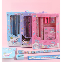 5pcs/set Kuromi Stationery Set HelloKitty MyMelody Pencils Erasers Rulers Notebook Student School Supplies Study Stationery Gift